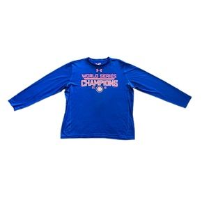 Under Armour Chicago Cubs World Series champion blue long sleeve shirt size xl